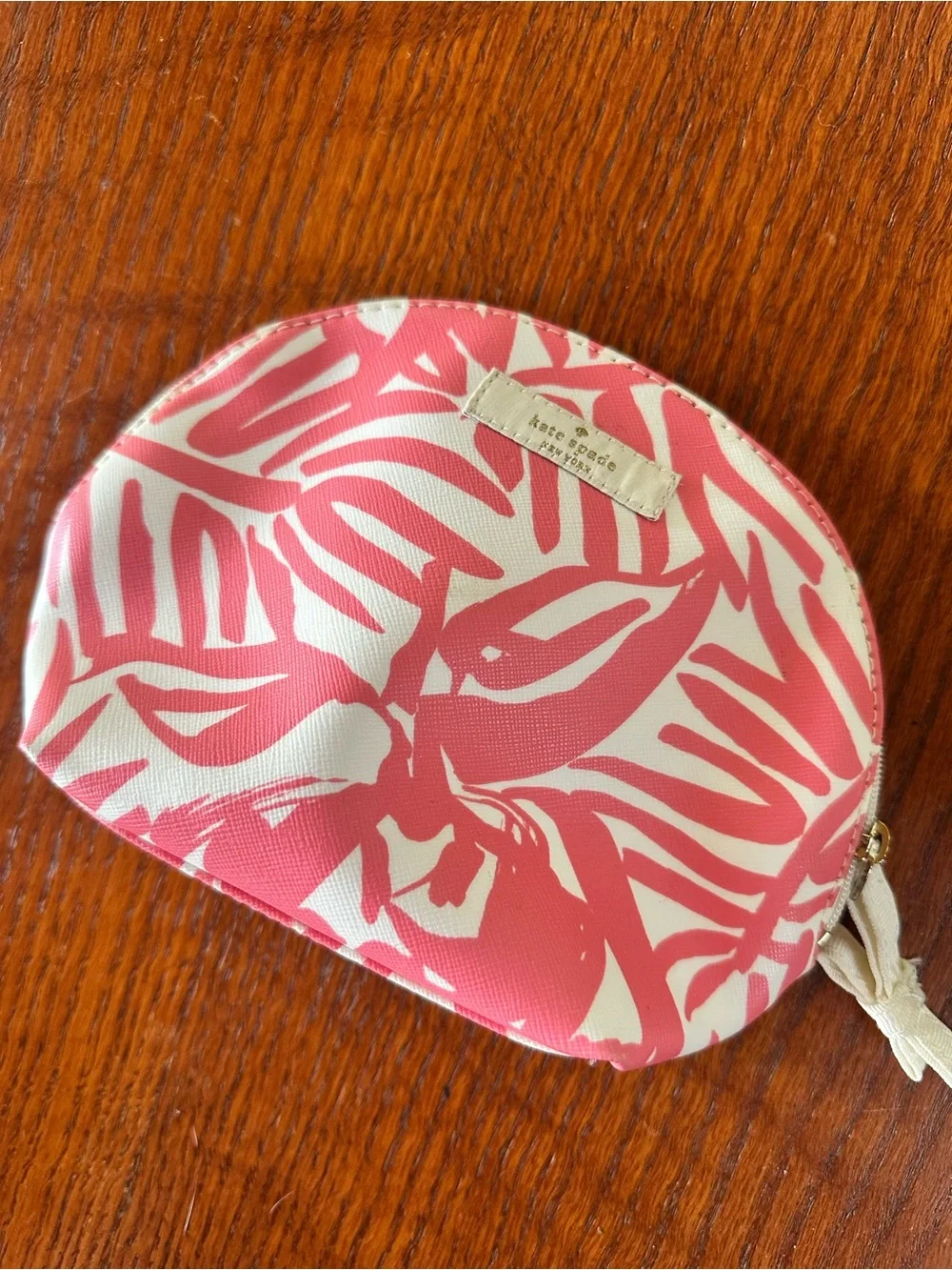 kate spade Pink and White Floral-Print Cosmetic Pouch